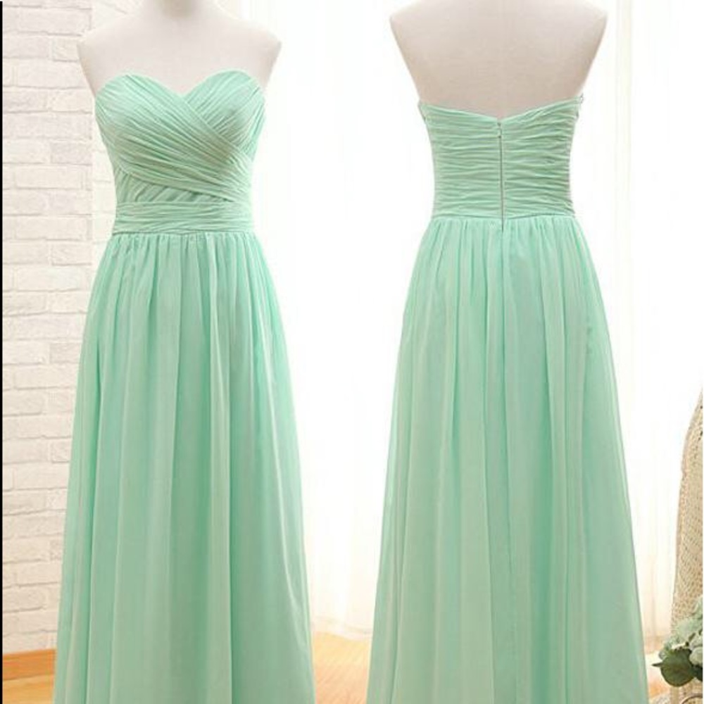 Mint Chiffon Prom Dress